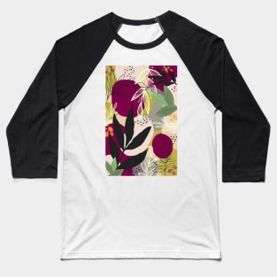 Modern Abstract leaves Baseball T-Shirt